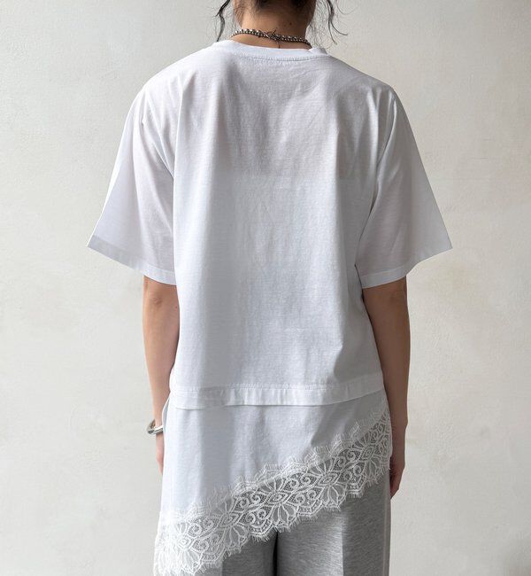  「裾レースアシメTEE」|Tシャツ・カットソー|