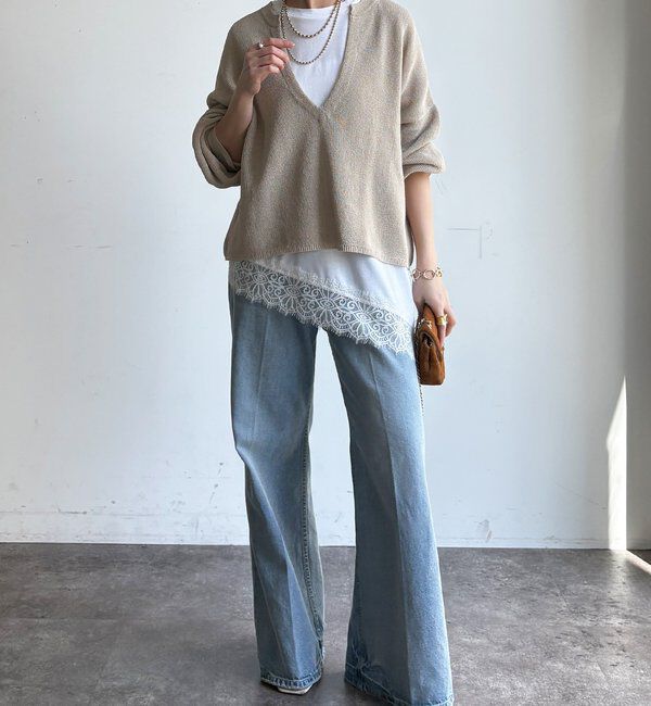  「裾レースアシメTEE」|Tシャツ・カットソー|