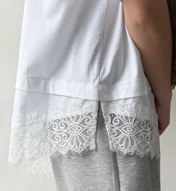  「裾レースアシメTEE」|Tシャツ・カットソー|