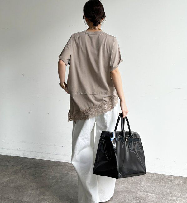  「裾レースアシメTEE」|Tシャツ・カットソー|