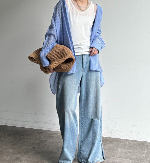  「シアー切替タンク」|Tシャツ・カットソー|