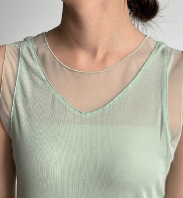  「シアー切替タンク」|Tシャツ・カットソー|