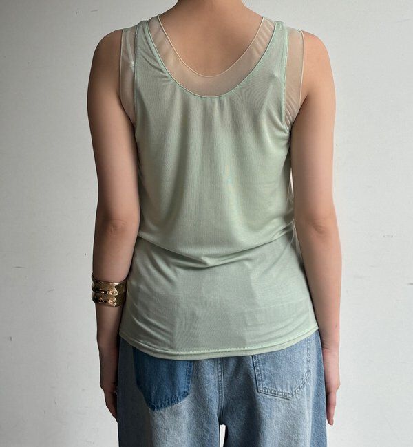  「シアー切替タンク」|Tシャツ・カットソー|