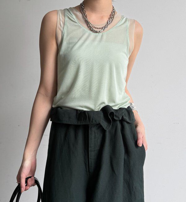  「シアー切替タンク」|Tシャツ・カットソー|