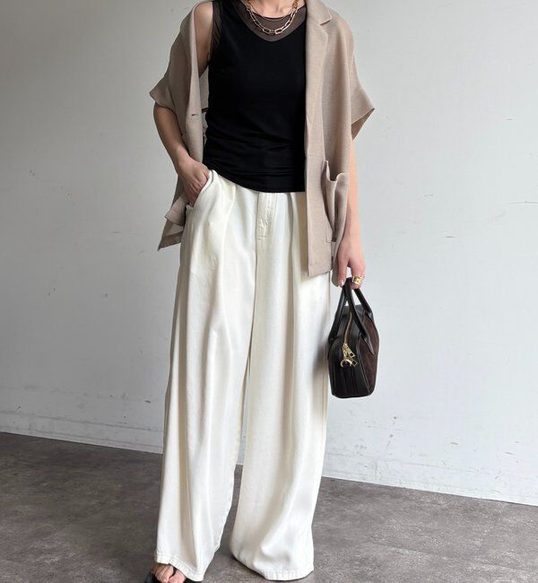  「シアー切替タンク」|Tシャツ・カットソー|