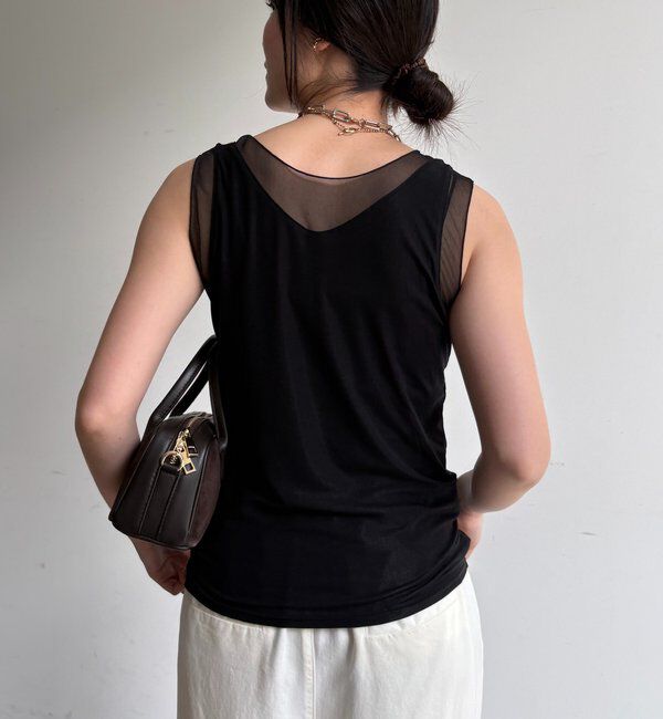  「シアー切替タンク」|Tシャツ・カットソー|