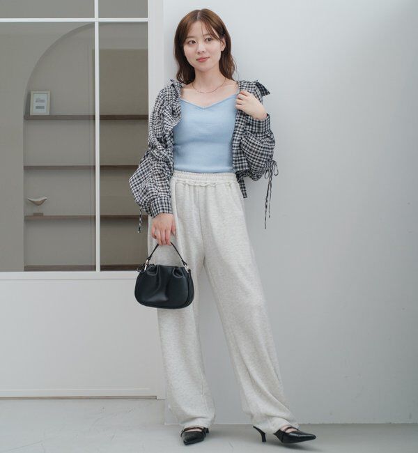  「【新色追加/S.Mサイズ展開】チェックギャザーシャツ」|シャツ・ブラウス|