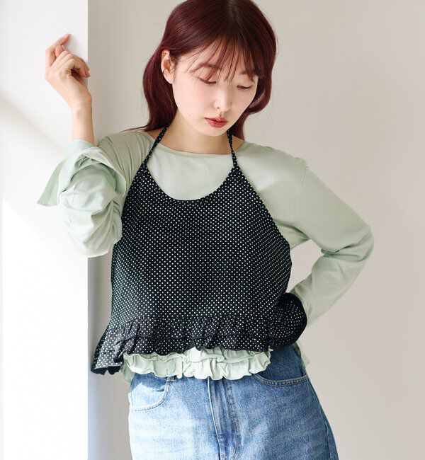  「ドットフリルキャミSET」|Tシャツ・カットソー|