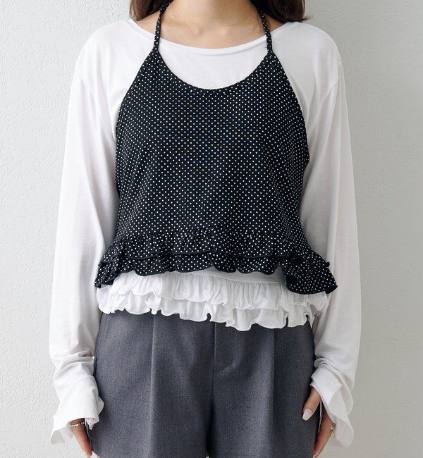  「ドットフリルキャミSET」|Tシャツ・カットソー|