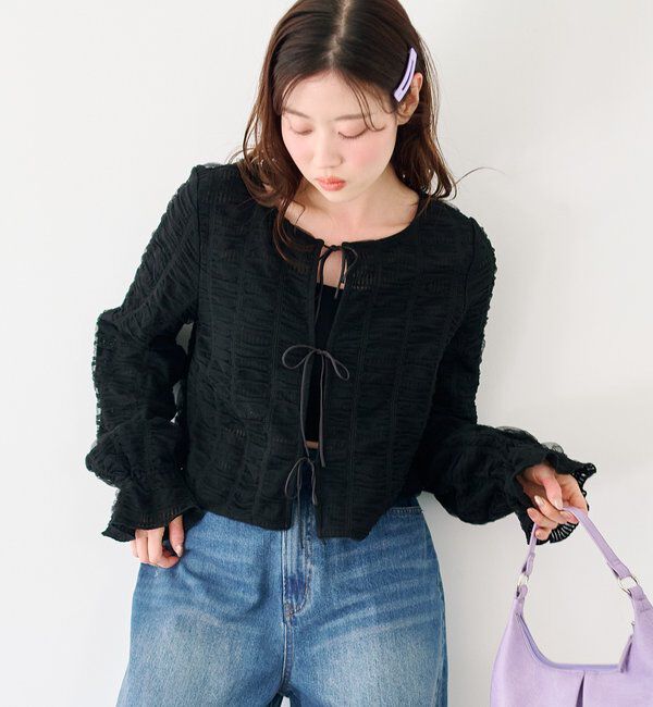  「チュールリボンブラウス」|シャツ・ブラウス|