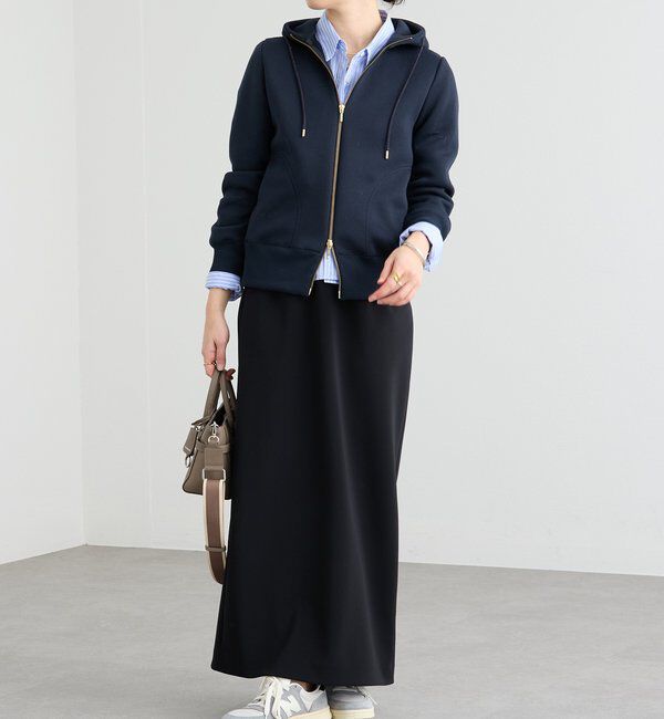  「【WEB限定/キレイめ上品】スポンジダンボールZIPパーカーカットソー」|パーカー|