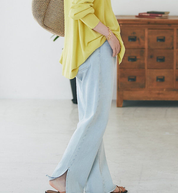  「【全骨格美脚見え！】slit DENIM」|デニム|