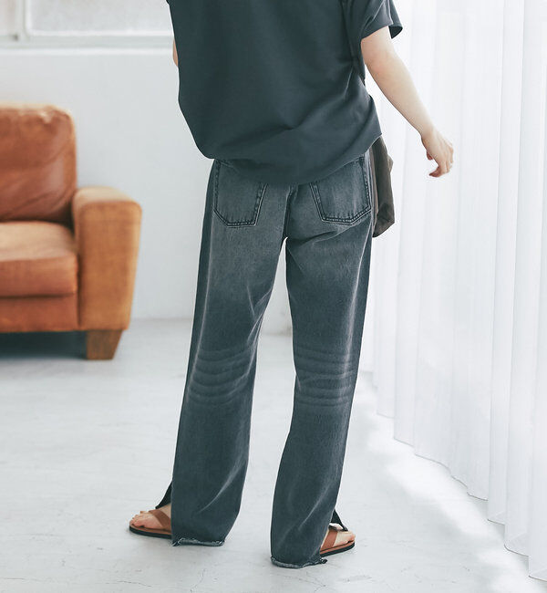  「【全骨格美脚見え！】slit DENIM」|デニム|