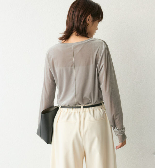  「【1枚でも様になる】シアーベロアロンT」|Tシャツ・カットソー|