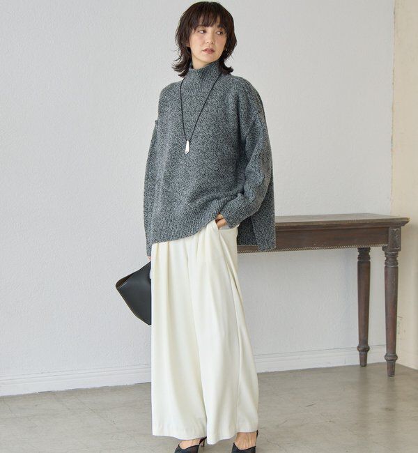  「【暖かな素材感/リバイバル】MIXヤーンタートルニット」|ニット・セーター|