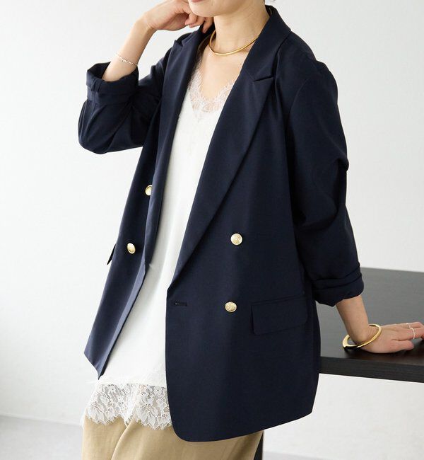  「【オンオフ着れる】ライトピークドラペルジャケット」|テーラードジャケット|