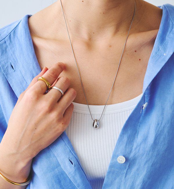  「【R.good(アールドットグッド)】エッグモチーフスライドネックレス」|リング|