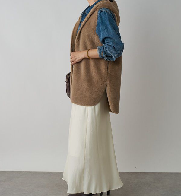  「【シーズンムード高まる】エコファーフードジレ」|ベスト・ジレ|