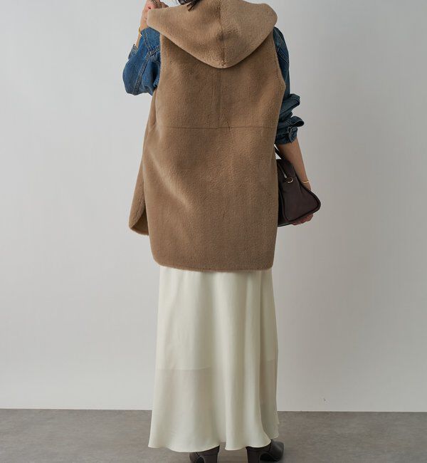  「【シーズンムード高まる】エコファーフードジレ」|ベスト・ジレ|