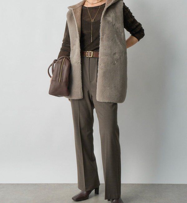  「【シーズンムード高まる】エコファーフードジレ」|ベスト・ジレ|