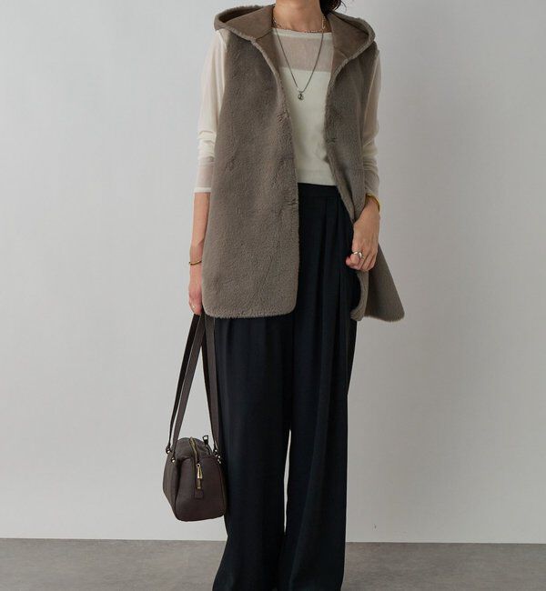  「【シーズンムード高まる】エコファーフードジレ」|ベスト・ジレ|