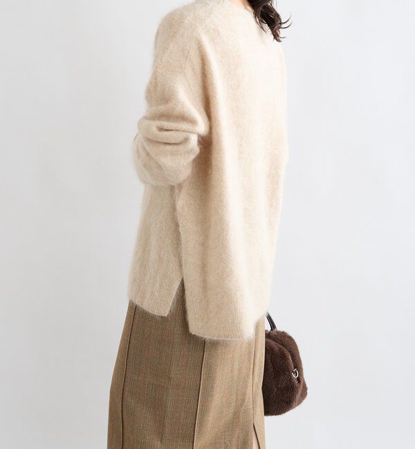  「【ヘアリーな質感】起毛ウールサイドスリットニット」|ニット・セーター|