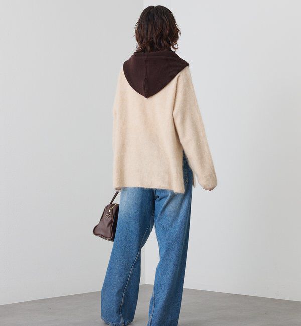  「【ヘアリーな質感】起毛ウールサイドスリットニット」|ニット・セーター|