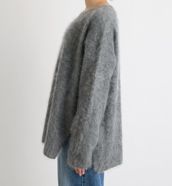 「【ヘアリーな質感】起毛ウールサイドスリットニット」|ニット・セーター|
