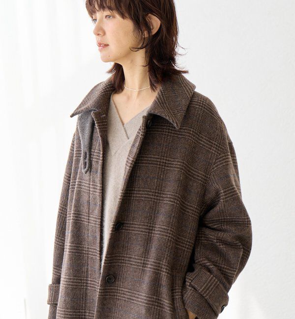  「【インフルエンサーSHIHO企画】チェックステンカラーコート」|その他|