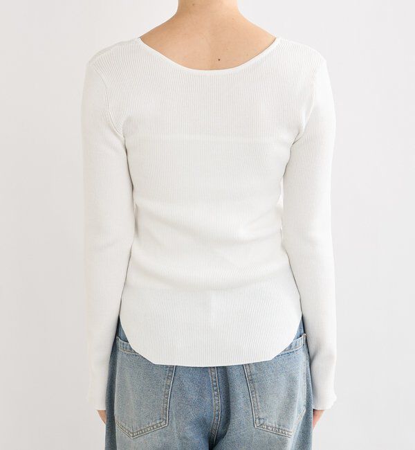  「【女性らしい抜け感】スクエア2WAYリブニット」|ニット・セーター|