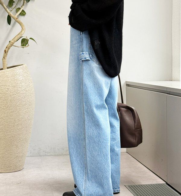  「【MONN.:.(モン)】ルーズペインターデニム」|デニム|