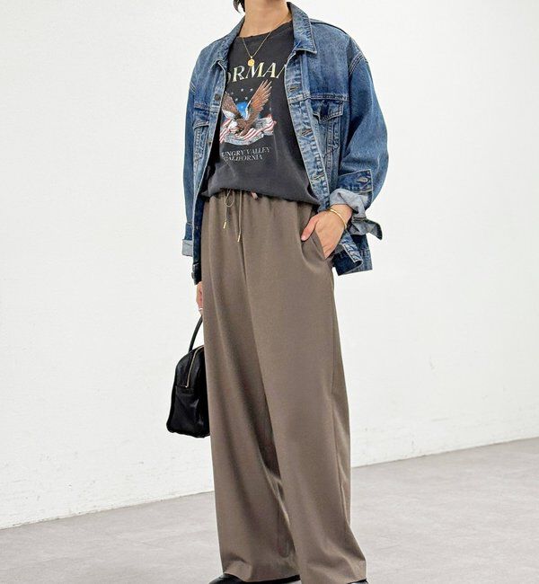  「【真冬まで暖か】両面起毛イージーストレートパンツ」|チノ|