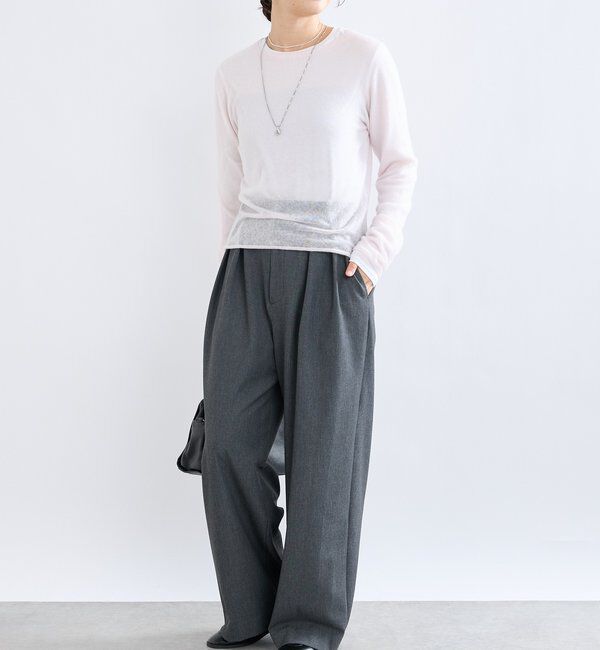  「【真冬もあたたか】裏起毛スラックスパンツ」|チノ|