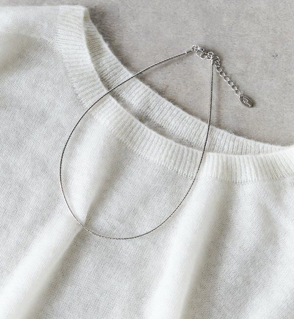  「【洗練された印象に】ワイヤーショートネックレス」|ブローチ・コサージュ|