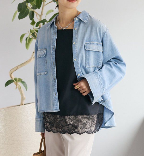  「【新色追加/鮮度抜群】レーストリムキャミソール」|シャツ・ブラウス|