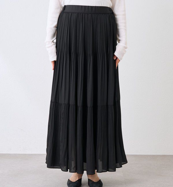  「【上品見え】ティアードプリーツスカート」|スカート|