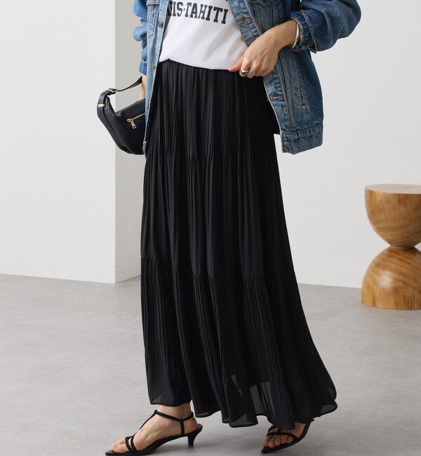  「【上品見え】ティアードプリーツスカート」|スカート|