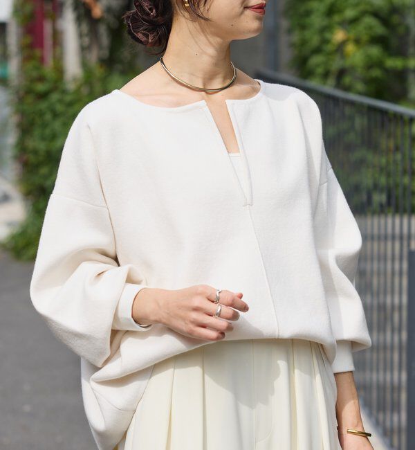  「【抜け感◎】キーネッククッションニット」|ニット・セーター|