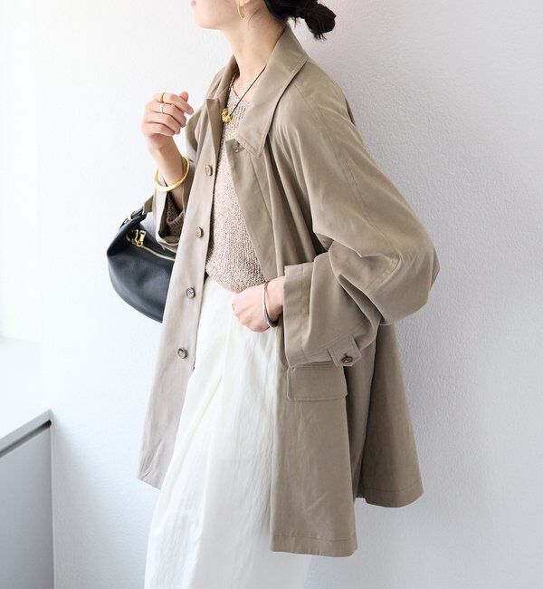  「【鮮度ある着こなしに】ストール付きテントコート」|その他|