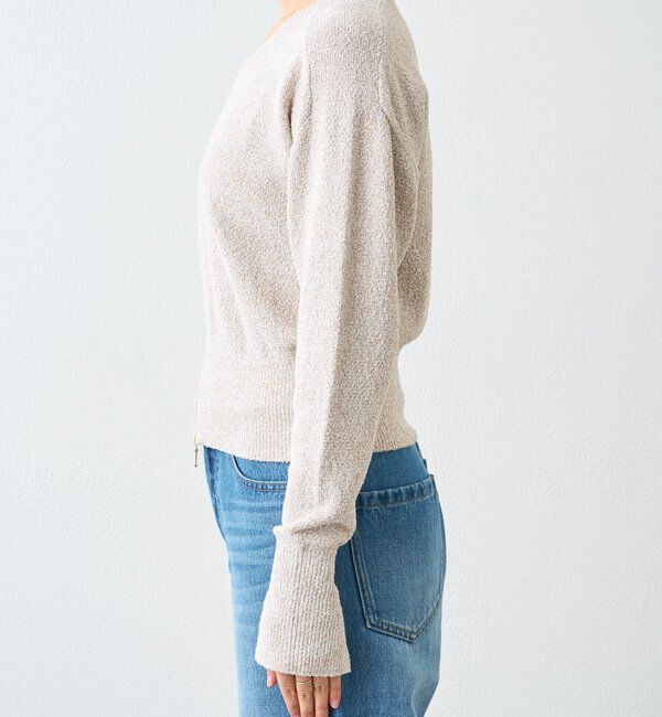  「【大人のこなれ感】メランジブークレーZIPニット」|カーディガン|