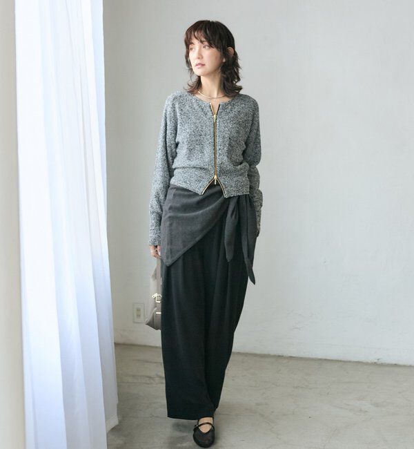  「【大人のこなれ感】メランジブークレーZIPニット」|カーディガン|