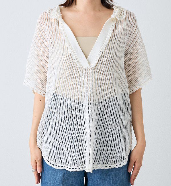  「【a Nice （ア ・ニース）】クロシェカラーニット」|ニット・セーター|