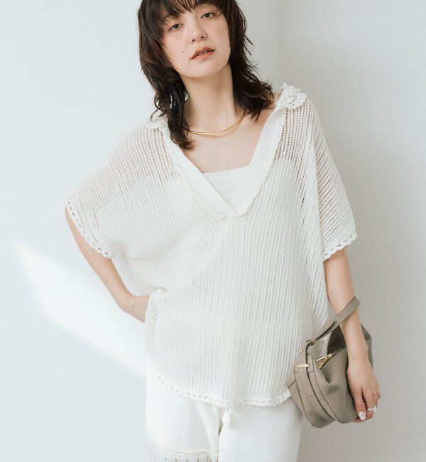  「【a Nice （ア ・ニース）】クロシェカラーニット」|ニット・セーター|