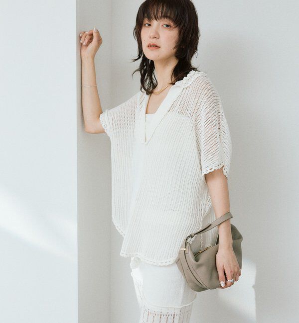  「【a Nice （ア ・ニース）】クロシェカラーニット」|ニット・セーター|