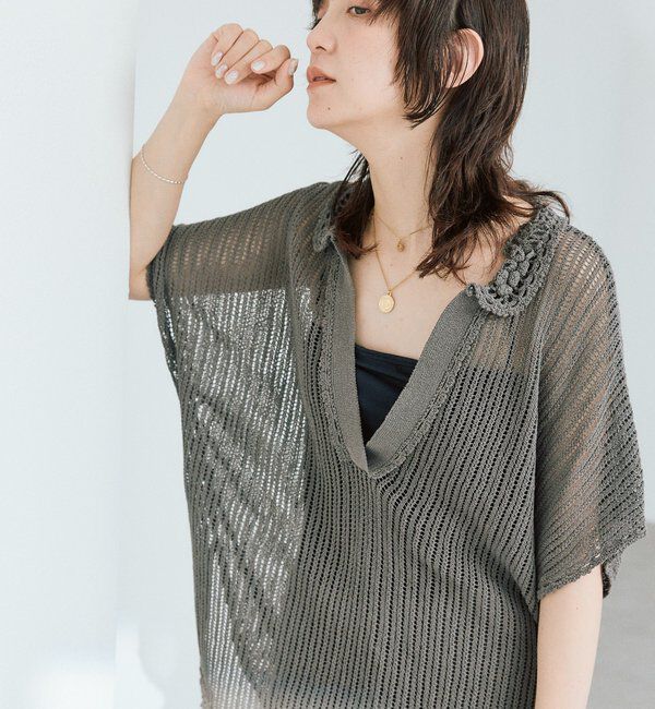  「【a Nice （ア ・ニース）】クロシェカラーニット」|ニット・セーター|