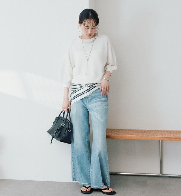  「【手洗い可能】ハーフバルーンスリーブニット」|ニット・セーター|