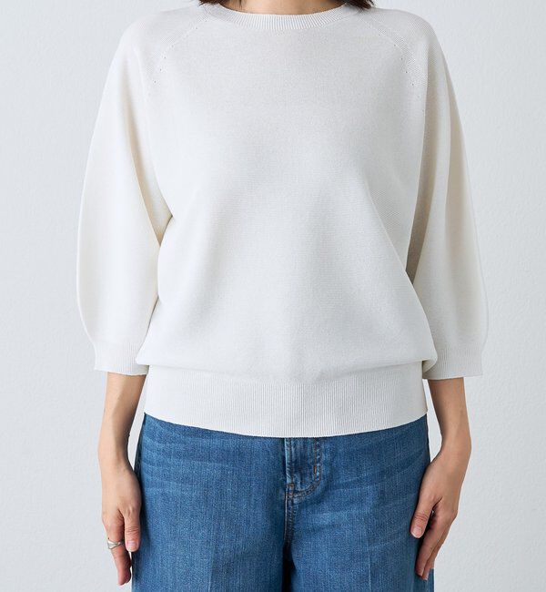  「【手洗い可能】ハーフバルーンスリーブニット」|ニット・セーター|