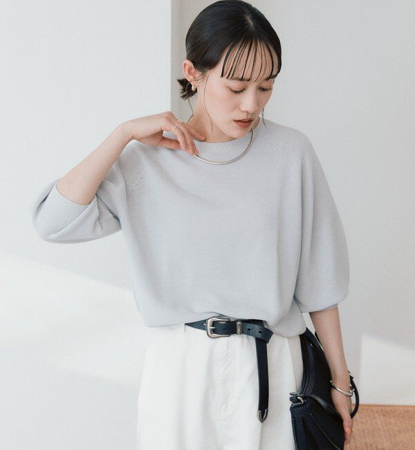  「【手洗い可能】ハーフバルーンスリーブニット」|ニット・セーター|