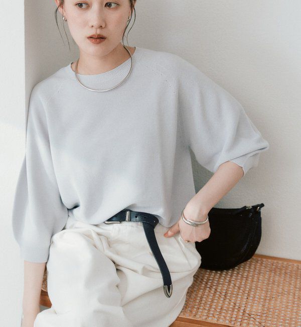  「【手洗い可能】ハーフバルーンスリーブニット」|ニット・セーター|