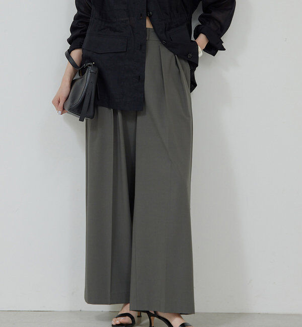  「【新色BR登場/セットアップ対応】ダブルタックパンツ」|スラックス|